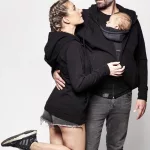 Kismama és hordozós 3in1 kapucnis felső fekete M - LoveRadius