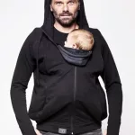 Kismama és hordozós 3in1 kapucnis felső fekete M - LoveRadius