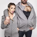 Kismama és hordozós 3in1 kapucnis felső szürke M - LoveRadius