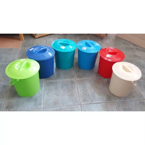 Popolini pelenkatartó fedeles vödör - Fehér (10 l)