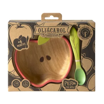 Oli&Carol tál és kanál szett - Pepa az alma