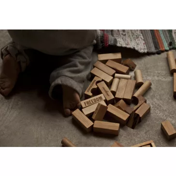 Wooden story natúr építőkockák - 54 db