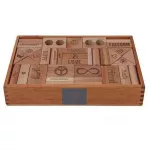 Wooden story Peace and Love építőkockák XL - 72 db