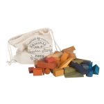 Wooden story szivárvány építőkockák zsákban XL - 50 db