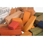 Wooden story szivárvány építőkockák zsákban XL - 50 db