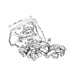 Wooden story natúr építőkockák zsákban XL - 50 db