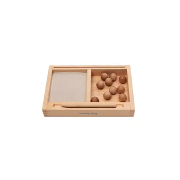   Wooden story Montessori homok tálca kártyatartóval 2fakkos