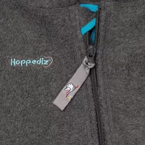 Hoppediz kezeslábas/overál, antracit - türkiz - Méret 92-98