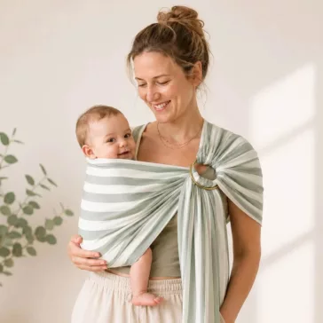 Hoppediz Ring Sling, karikás kendő ( poplin denim black )