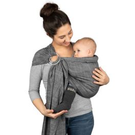 Hoppediz Ring Sling, karikás kendő ( poplin denim black )