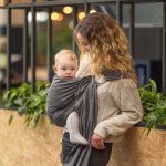 Hoppediz Ring Sling, karikás kendő ( poplin denim black )