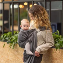 Hoppediz Ring Sling, karikás kendő ( poplin denim black )