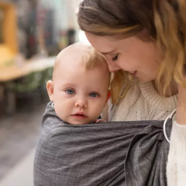 Hoppediz Ring Sling, karikás kendő ( poplin denim black )