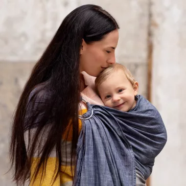 Hoppediz Ring Sling, karikás kendő ( poplin denim )