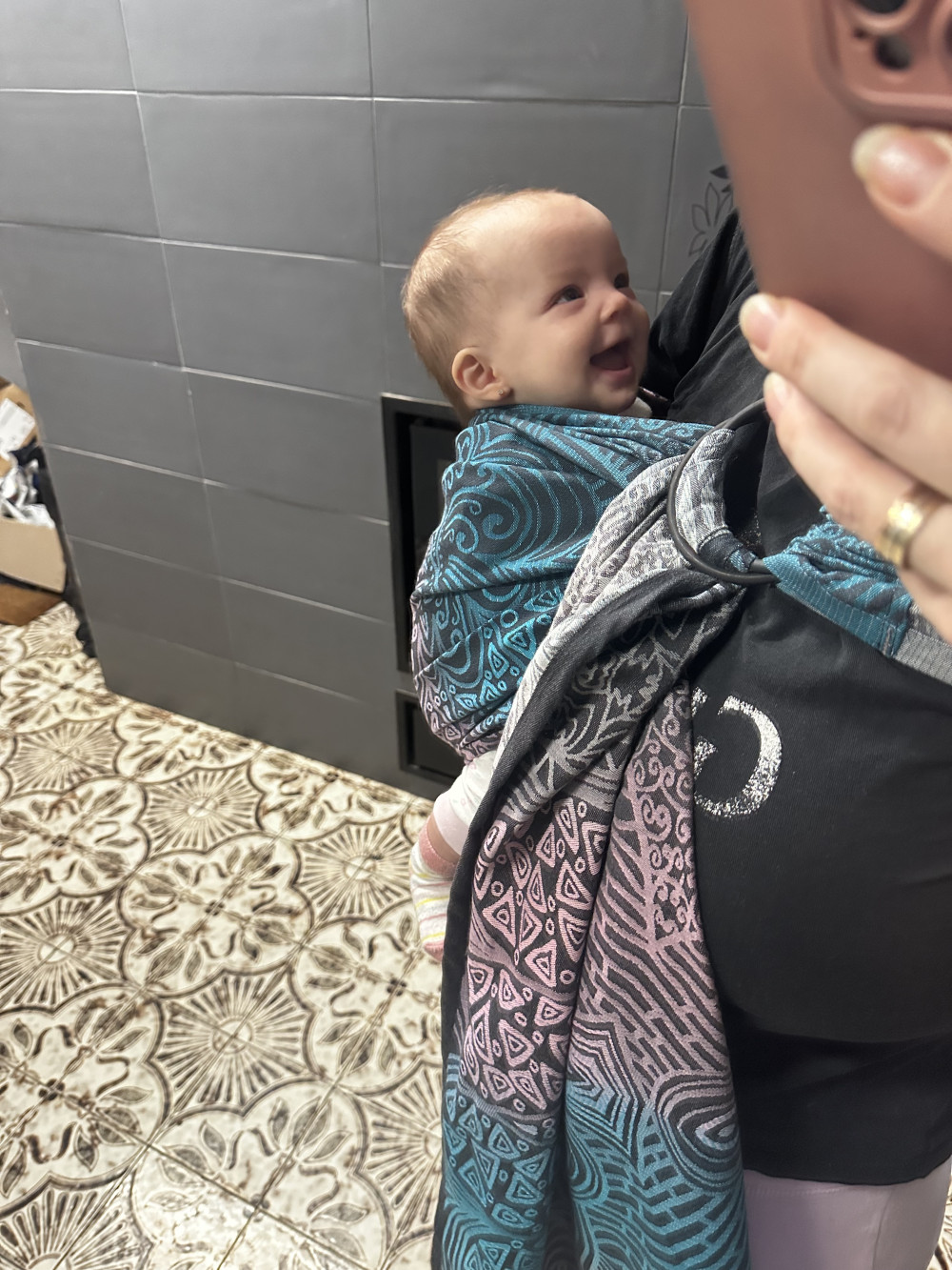Hoppediz Ring Sling - Jaipur creme karikás kendő
